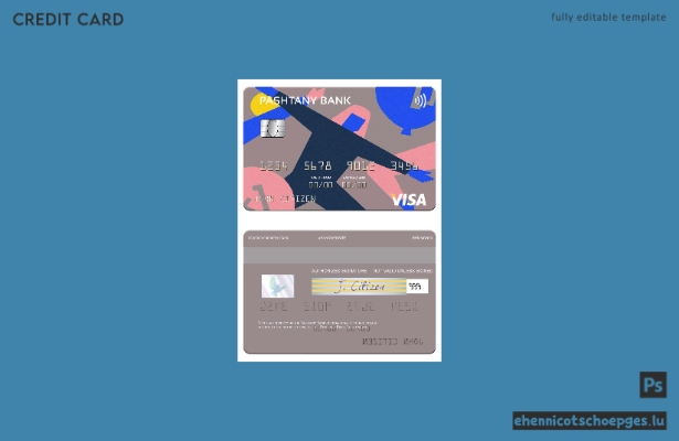 Beispielvorschau der Visa-Karte der afghanischen Pashtany Bank